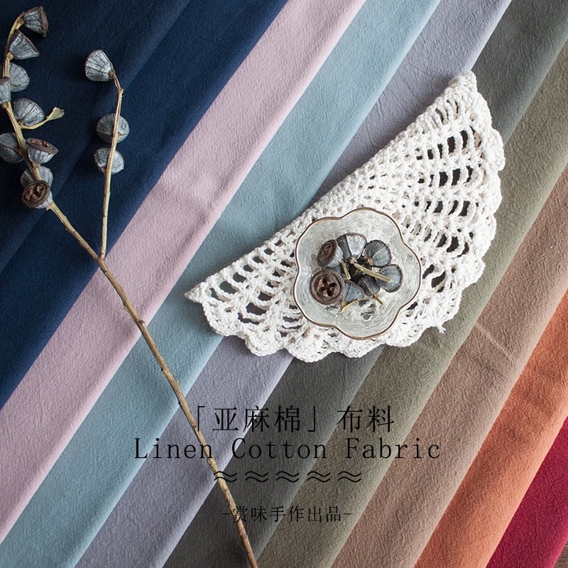 Pure linen fabric, embroidered floral fabric, diamond painting, DIY handcrafted materials, wide fabric, decorative materials, multiple color options