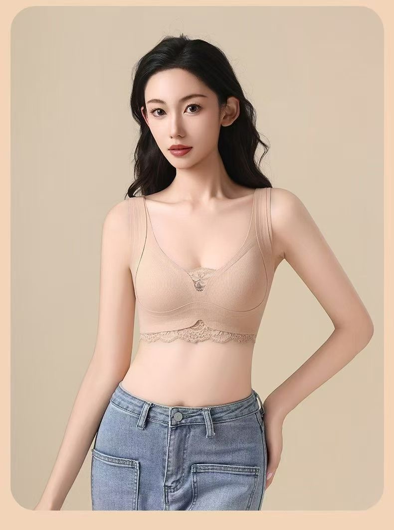 秋冬保暖内衣F20F21隐形内衣固定杯一体式背心内衣厂家直销现货供应内衣蕾丝详情图3