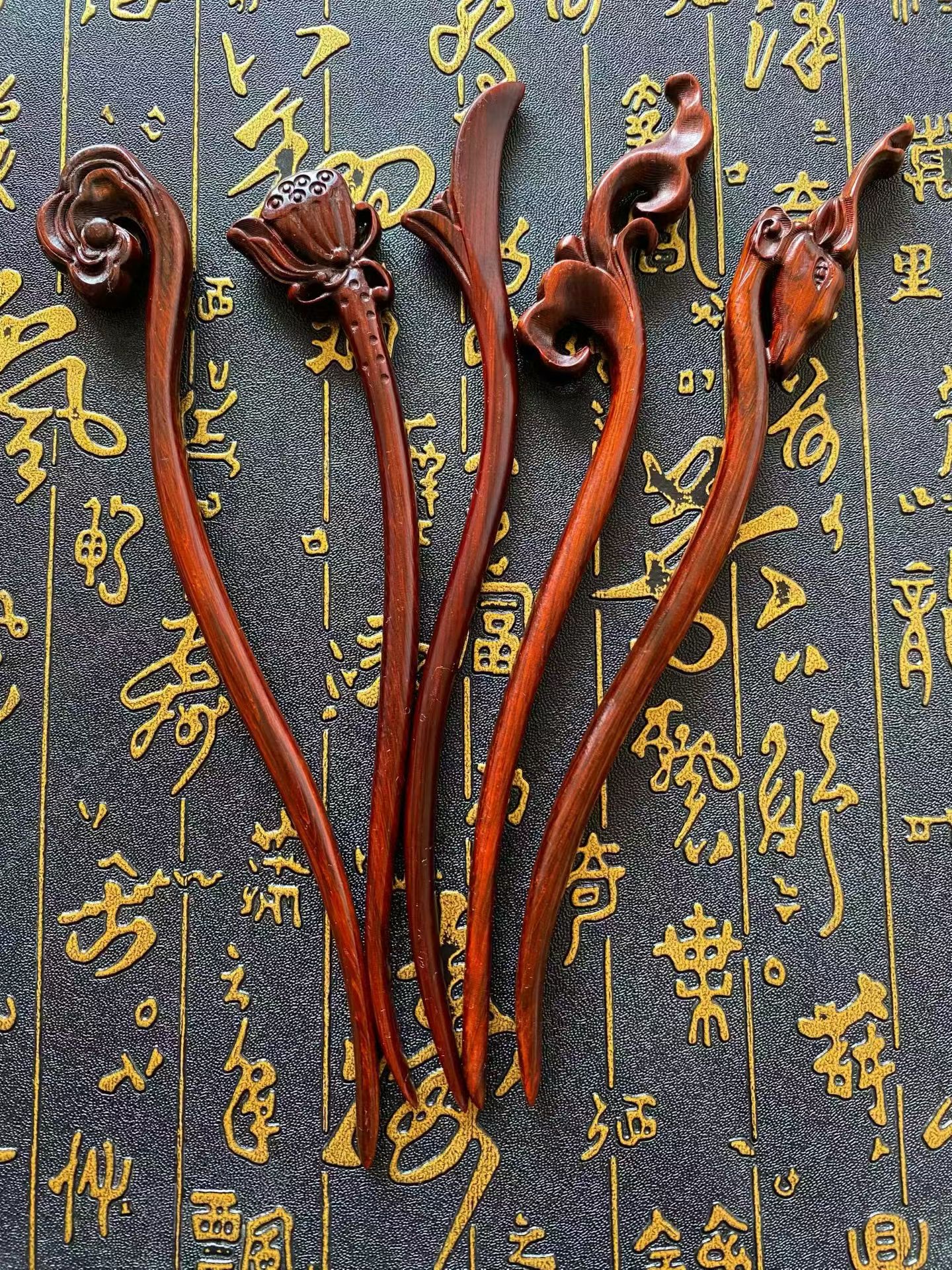 The best-selling hairpins of Wenwan 2025 - wooden lotus hairpins detail image 3