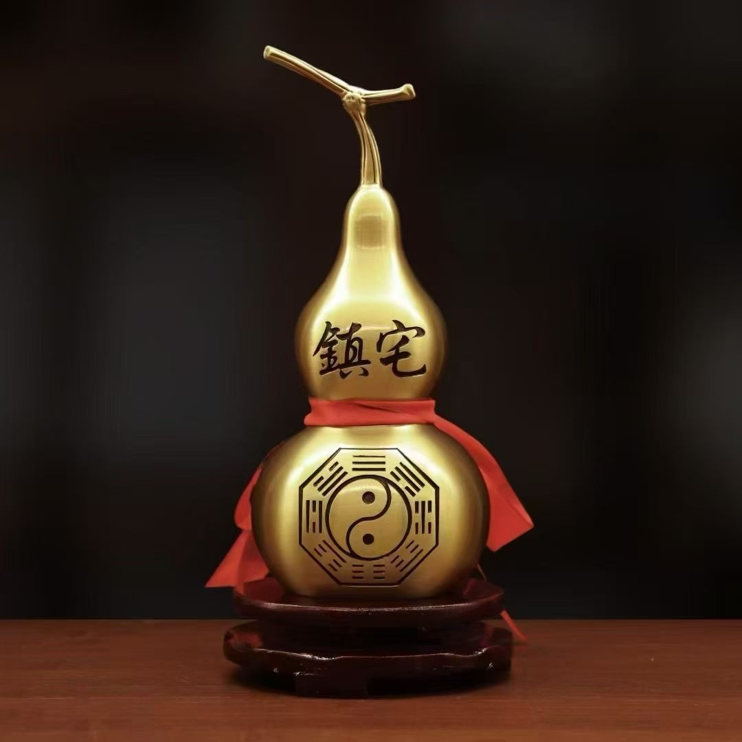 2025铜摆件工艺品纯铜铜制品铜葫芦可开口摆件水晶球水晶手缝水晶水晶球晶洞细节图