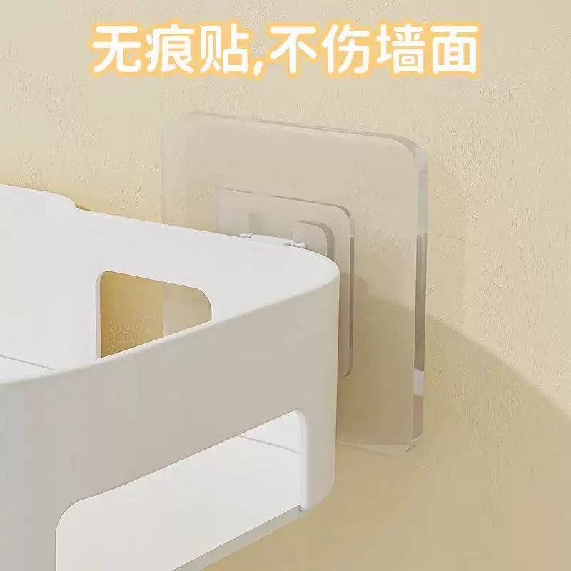 免打孔卧室厨房卫生间置物架粘贴无痕收纳架肥皂盒架壁挂式防水详情图3