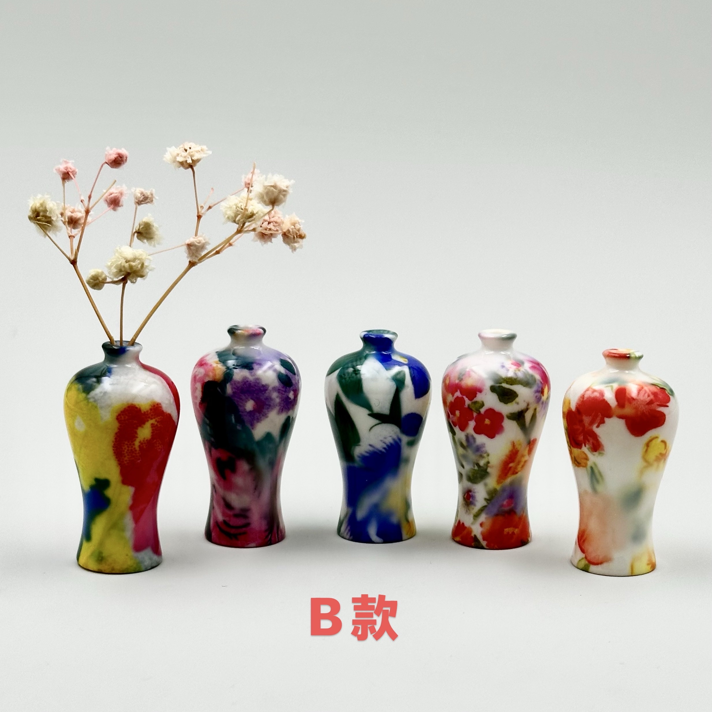 Simulated resin vases, Guofeng toys, flower arrangement ornaments, decorative dollhouses, diy miniature landscape design sense, indoor and outdoor details Picture