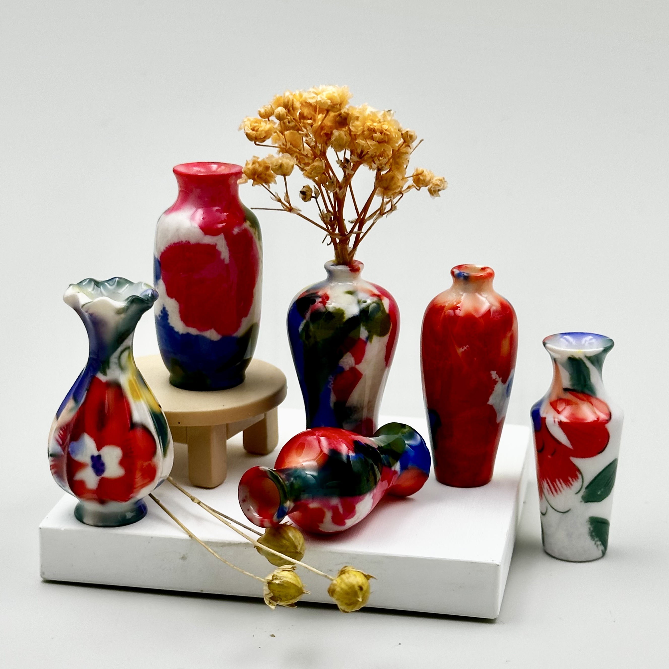 Simulated resin vases, Guofeng toys, flower arrangement ornaments, decorative dollhouses, diy miniature landscape design sense, indoor and outdoor detail image 10