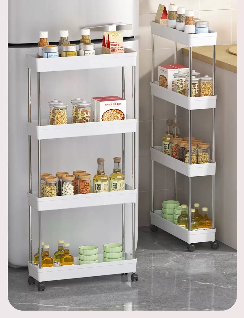 Multi-layer storage racks, kitchen storage racks, floor-standing trolleys, slit storage racks, multi-layer living room, bathroom, and storage racks detail image 2