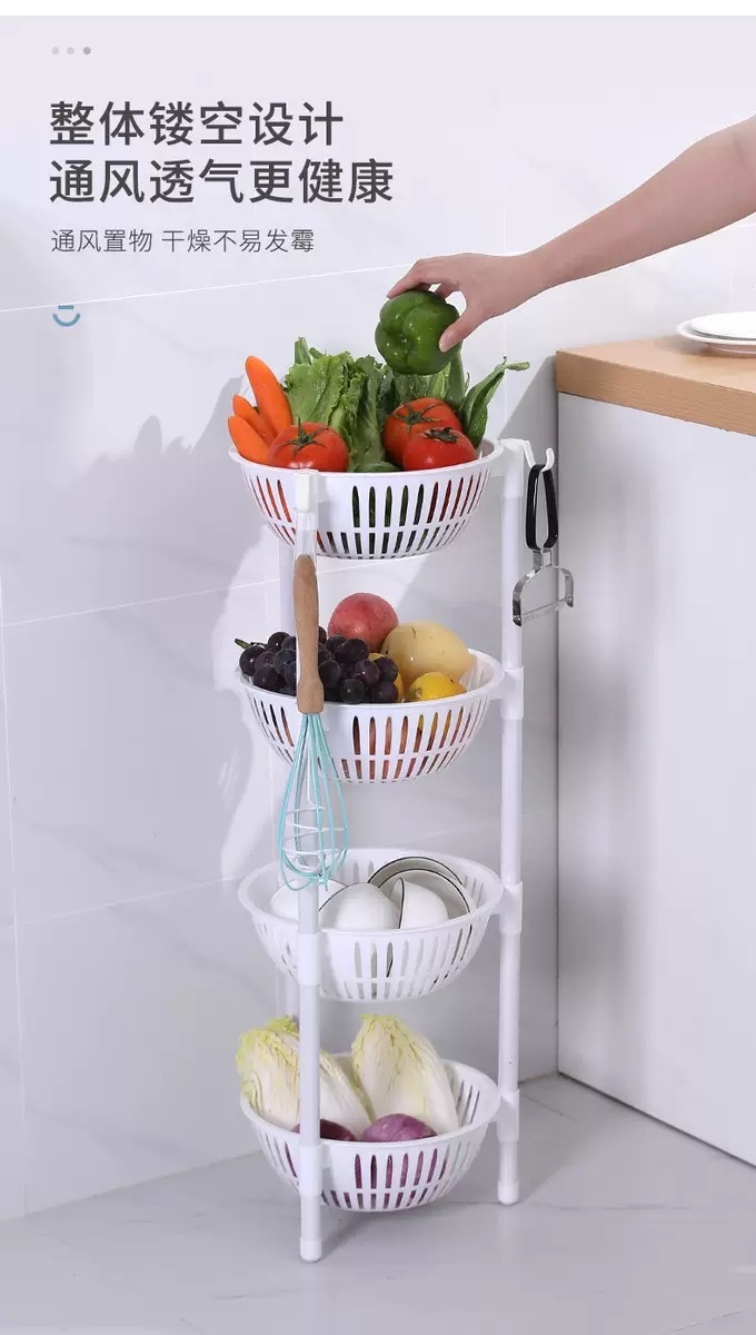 圆形蔬菜架水果菜篮架子厨房置物架收纳架详情图4