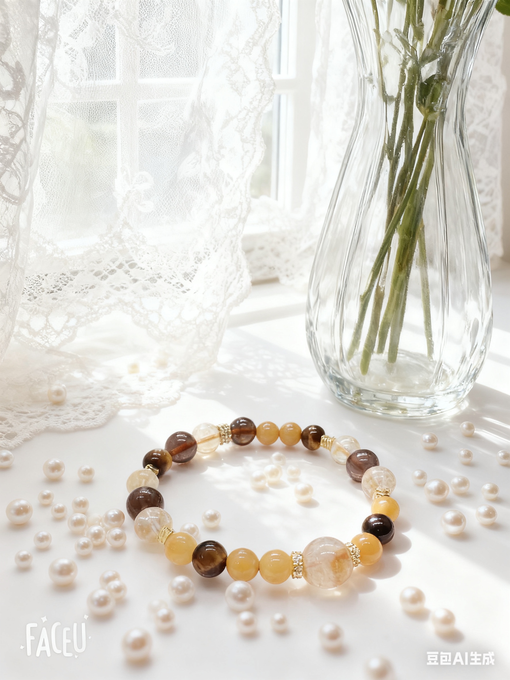 天然黄水晶手串黄塔晶搭配虎眼石黄玉石天然材质手工编织多款可选产品图