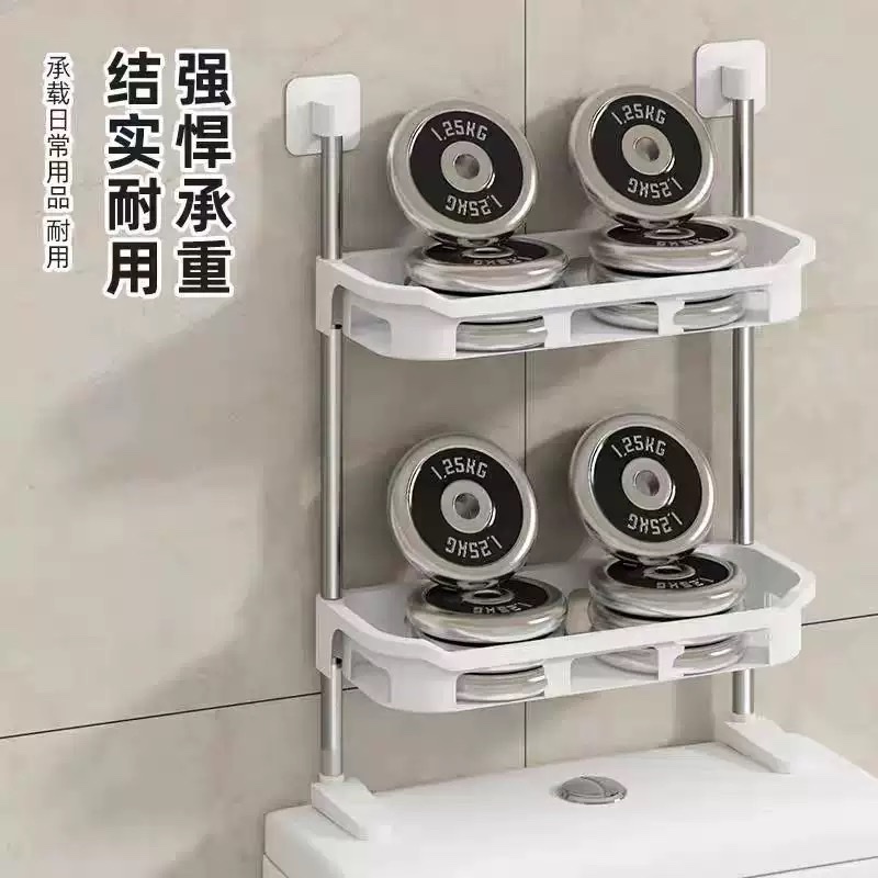 Bathroom storage rack, bathroom storage, wall-mounted toilet storage, no need for drilling, seasoning storage rack detail image 2