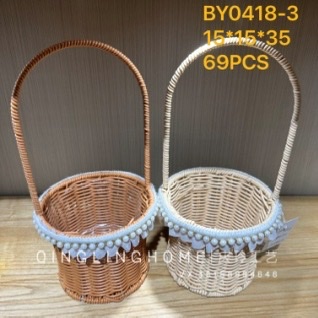 手工编织花篮材料包珊瑚水族箱配件仿真花装饰工艺礼品花篮制作套装