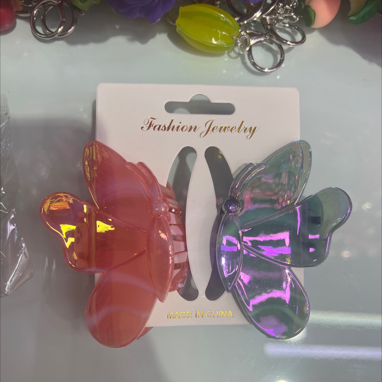 电镀Ab蝴蝶发夹抓夹鲨鱼夹发饰发饰