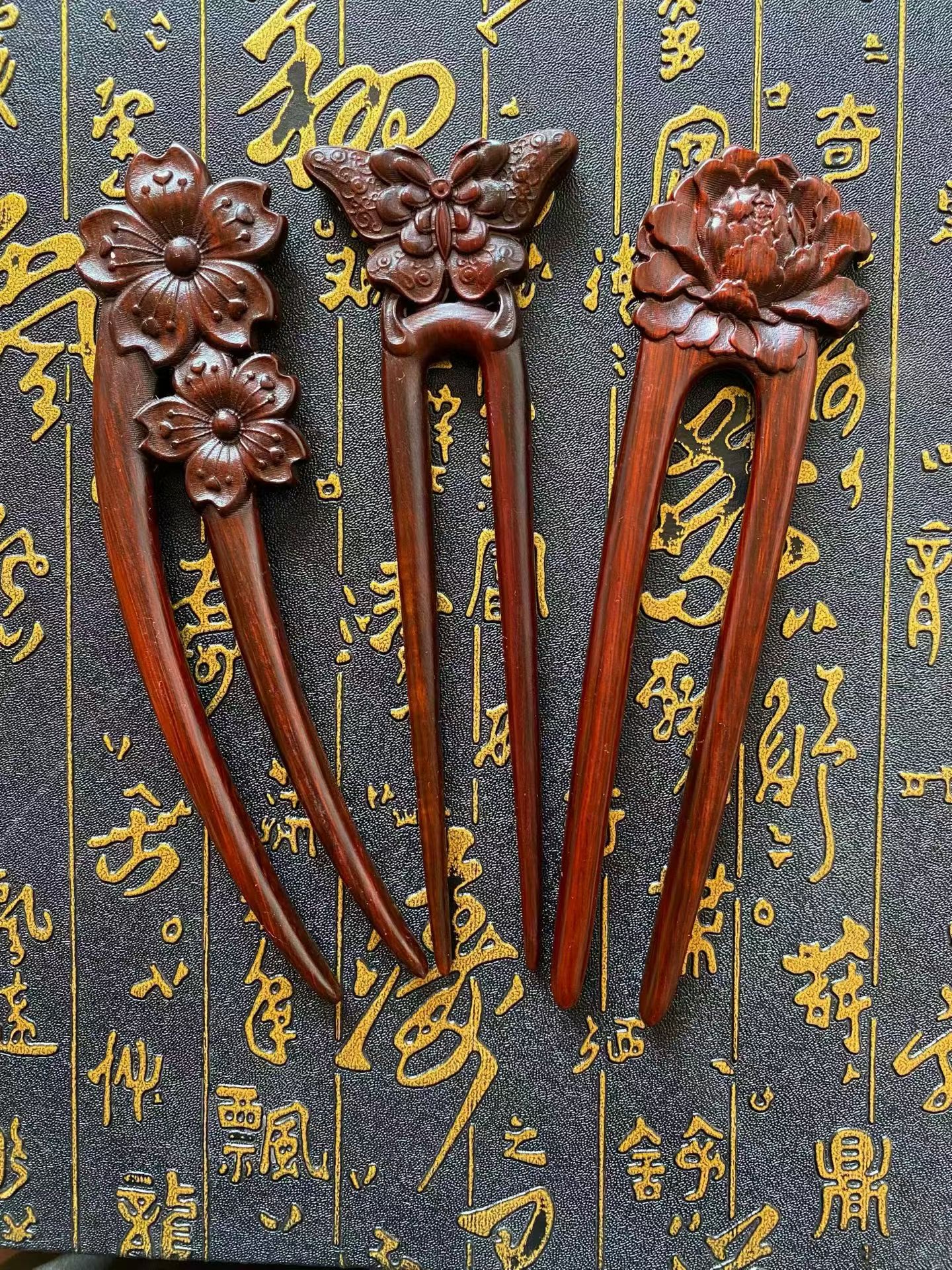 The best-selling hairpins of Wenwan 2025 - wooden lotus hairpins detail image 2