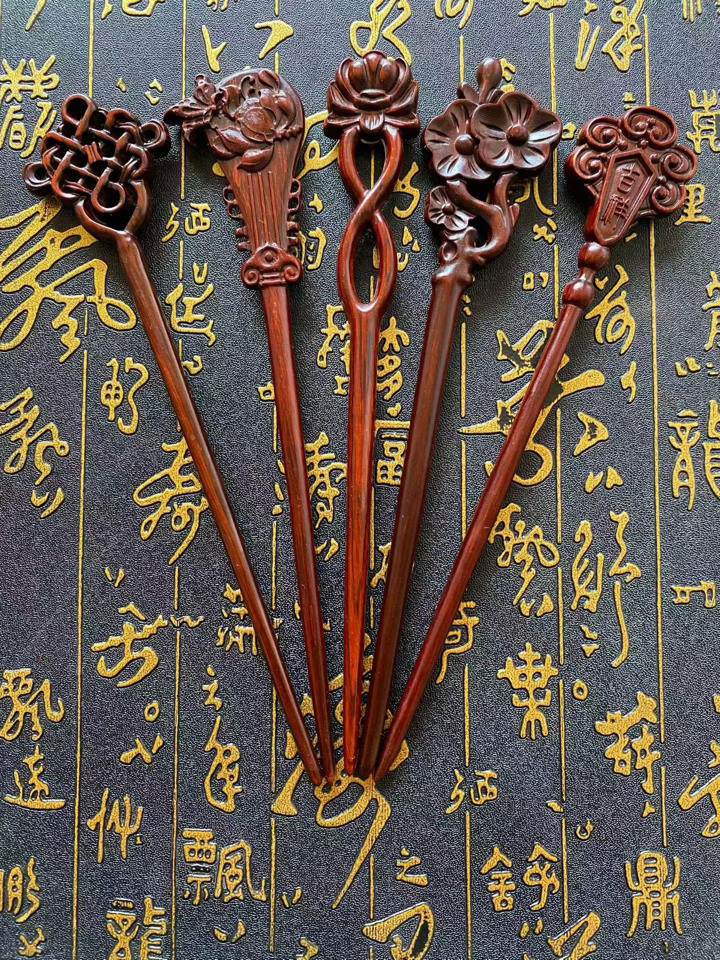 The best-selling hairpins of Wenwan 2025 - wooden lotus hairpins details Picture