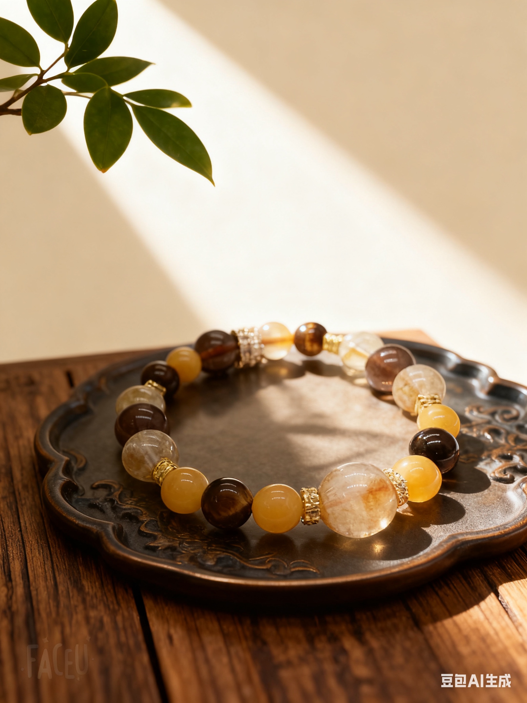 天然黄水晶手串黄塔晶搭配虎眼石黄玉石天然材质手工编织多款可选详情图5