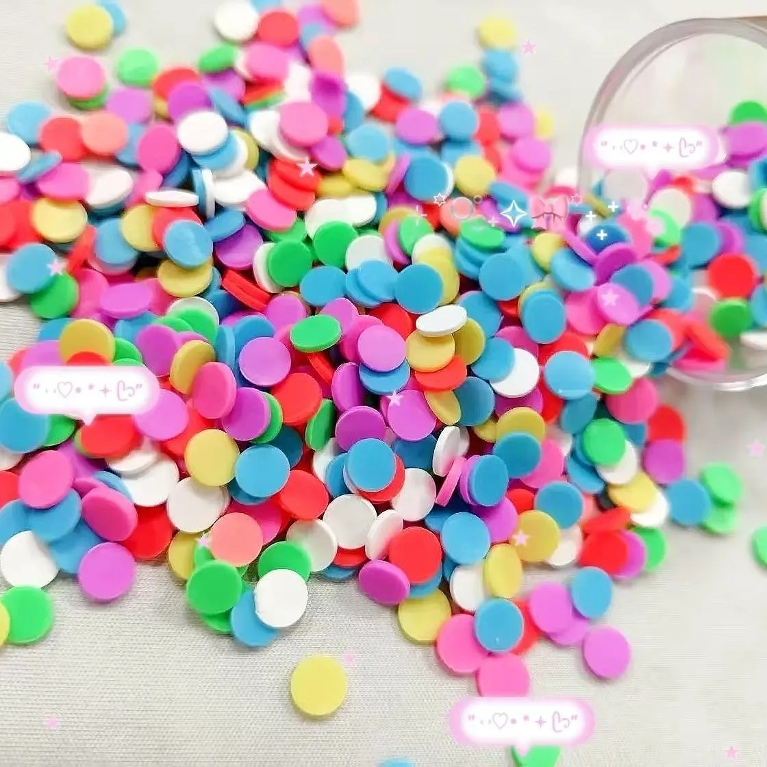 圆形软陶切片DIY指甲片仿真奶油手机壳材料美甲片史莱姆填物超超1111