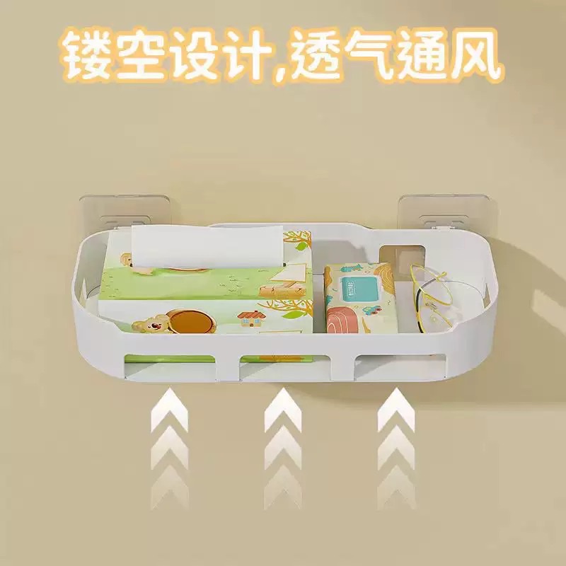 免打孔卧室厨房卫生间置物架粘贴无痕收纳架肥皂盒架壁挂式防水详情图2
