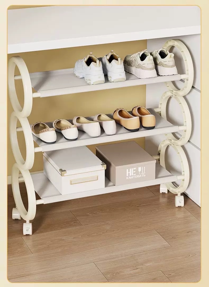 鞋架门口置物架宿舍出租房移动防尘风夹缝桌底收纳鞋柜详情图4