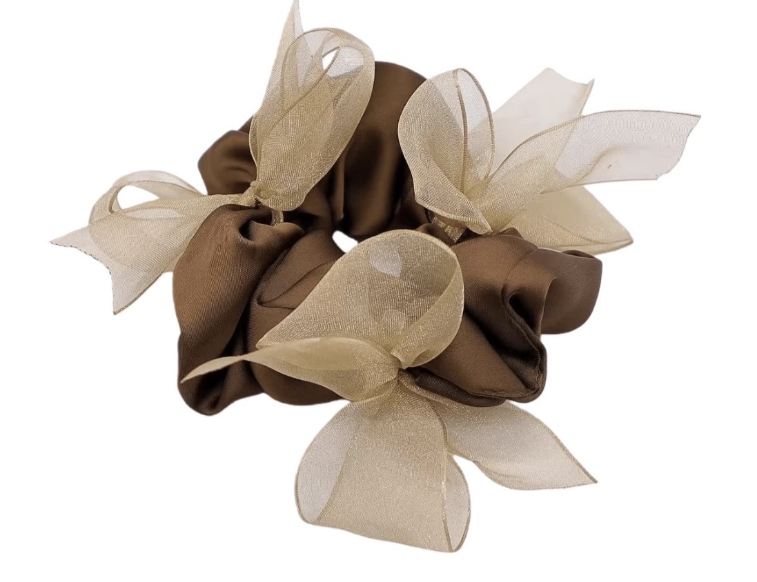 Hepburn style large intestine hair tie polka dot bow satin 2025 new high-end and sophisticated hair tie headwear clip Item Picture