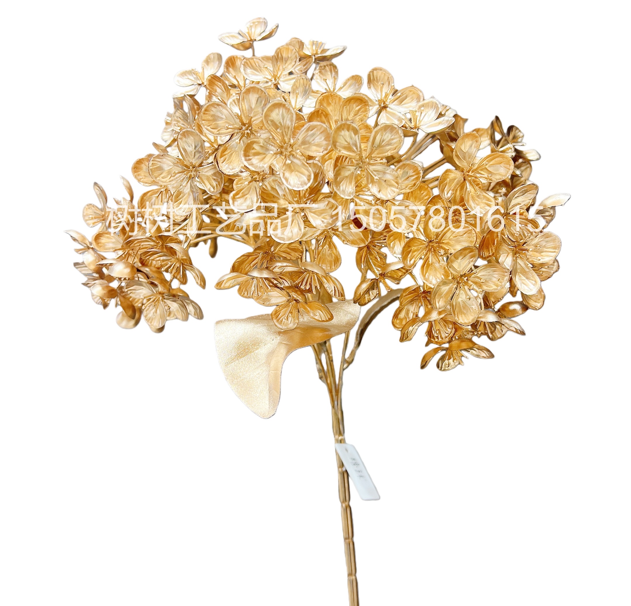 Artificial flowers, golden hydrangeas, home decoration handcrafted flowers, Christmas flower decoration accessories, Christmas flower accessories, gift accessories, artificial flowers details Picture