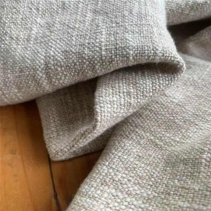 Belgian imported rough and sturdy natural linen with a slight white glue on the back, skin-friendly sofa cover bag fabric