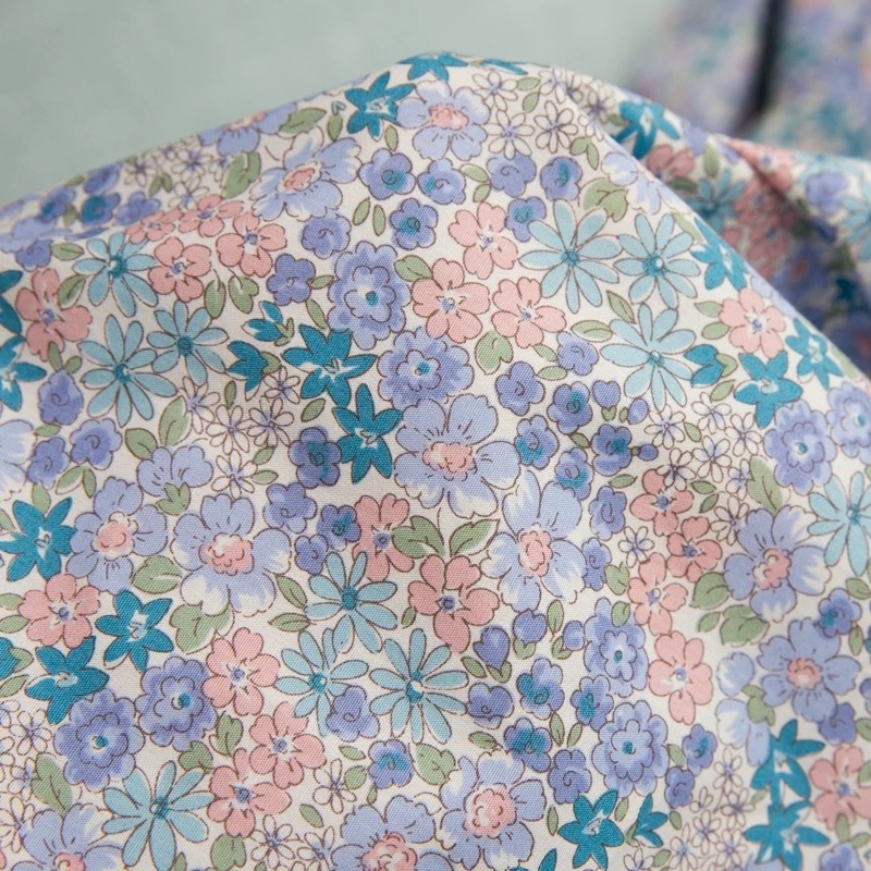 Japanese imported pure cotton floral romantic plain weave children's shirt dress with high-end Margaret fabric inside Item Picture