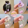 Tulip flower large intestine hair band, children's high elasticity hair tie, hair band, hair flower details Picture