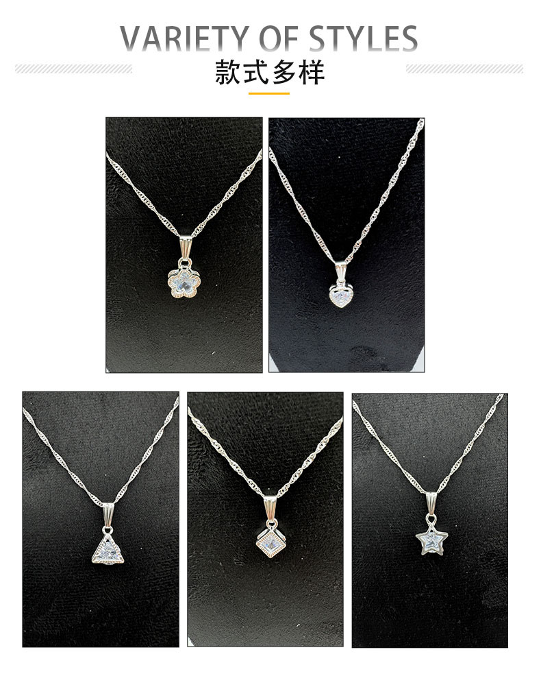A new minimalist and fashionable zircon pendant necklace with a light luxury, niche and high-end feel, featuring a couple's collarbone chain jewelry. detail image 3