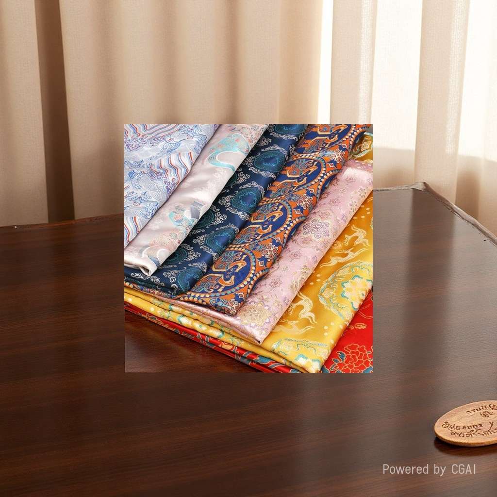 Imitation Song Dynasty brocade fabric, hair clip, handcrafted material package, Chinese-style accessories, embroidery, brocade ornaments, and chemical fiber fabric detail image 1