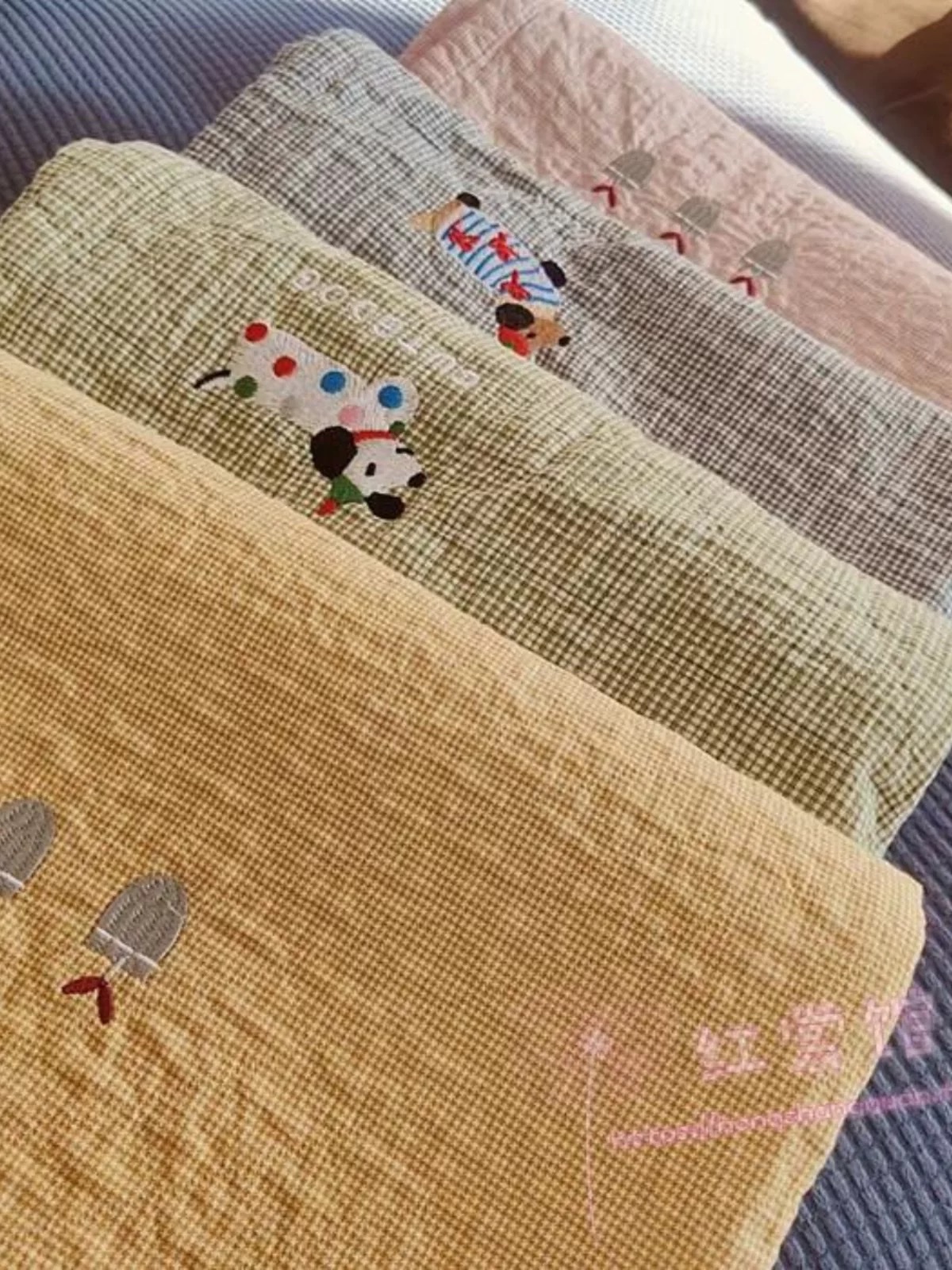 【 Choose 100% Pure Cotton 】 A pair of high-end pleated retro style all-cotton yarn-dyed large pillow cushions for couples details Picture