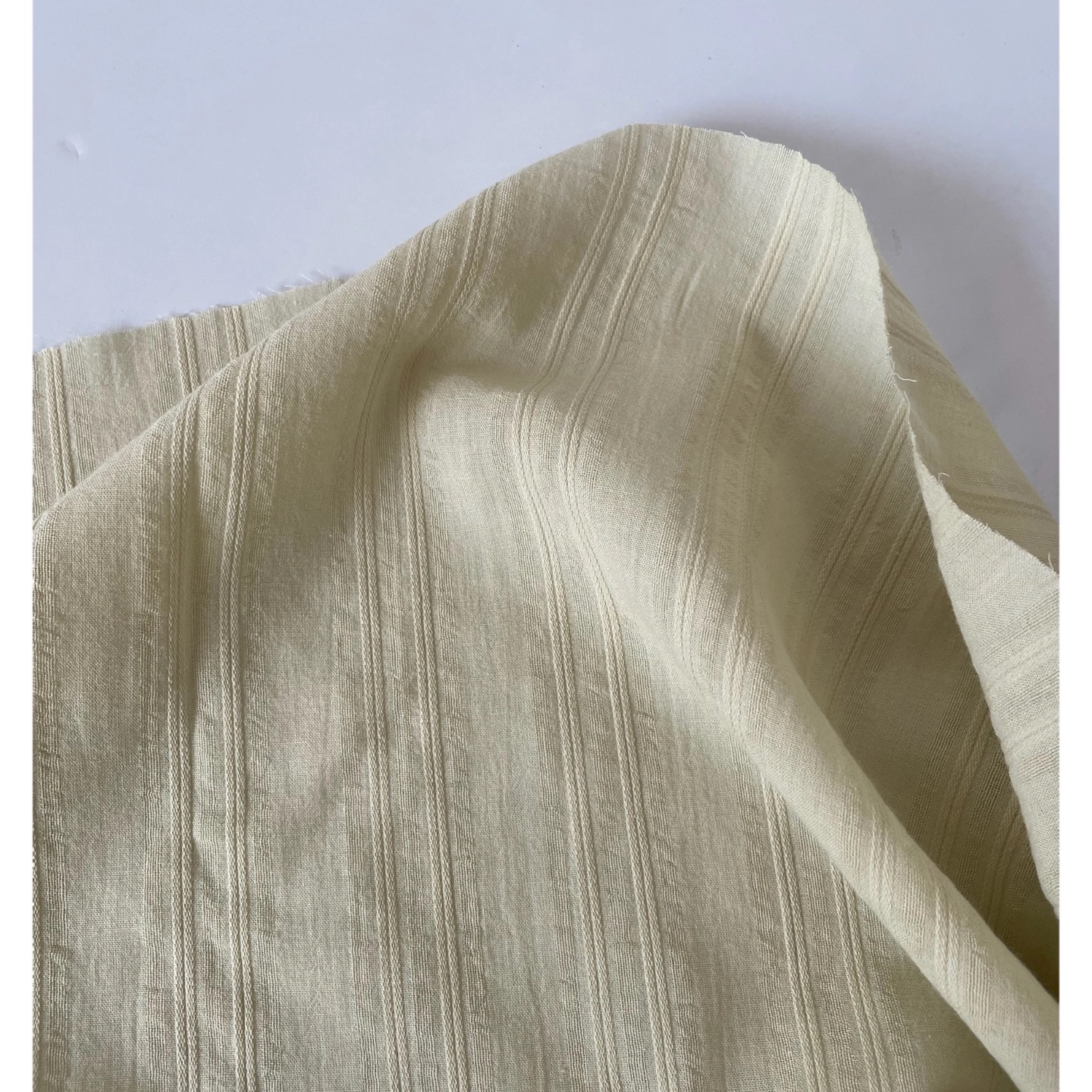 Apricot, fruit green, chestnut, solid color, striped, embroidered jacquard, exquisite semi-transparent pure cotton fabric for clothing details Picture