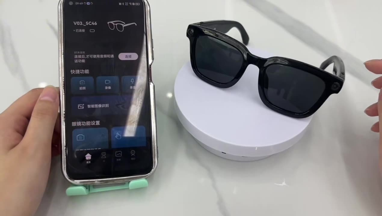 Bluetooth AI glasses, ear-hanging wireless walkie-talkie headphones, universal audio equipment for sports, compatible with multi-functional AI glasses detail image 4