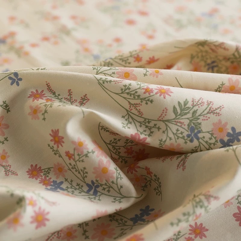 ins Korean style fresh and simple floral pure cotton bed sheet, single piece 100, all-cotton quilt, single person quilt cover, bed cap, bedding Item Picture
