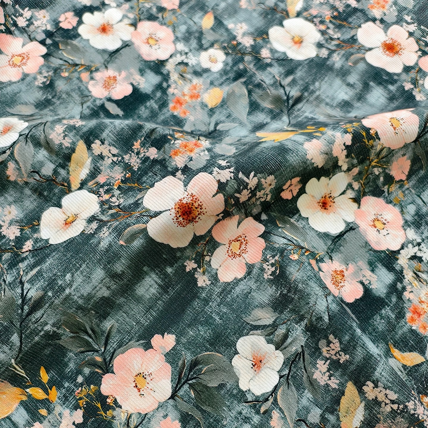 Oil painting Floral Spring and Autumn 21W all-cotton corduroy fabric for diy outerwear, trousers, cotton-padded clothes and cheongsam fabric Item Picture