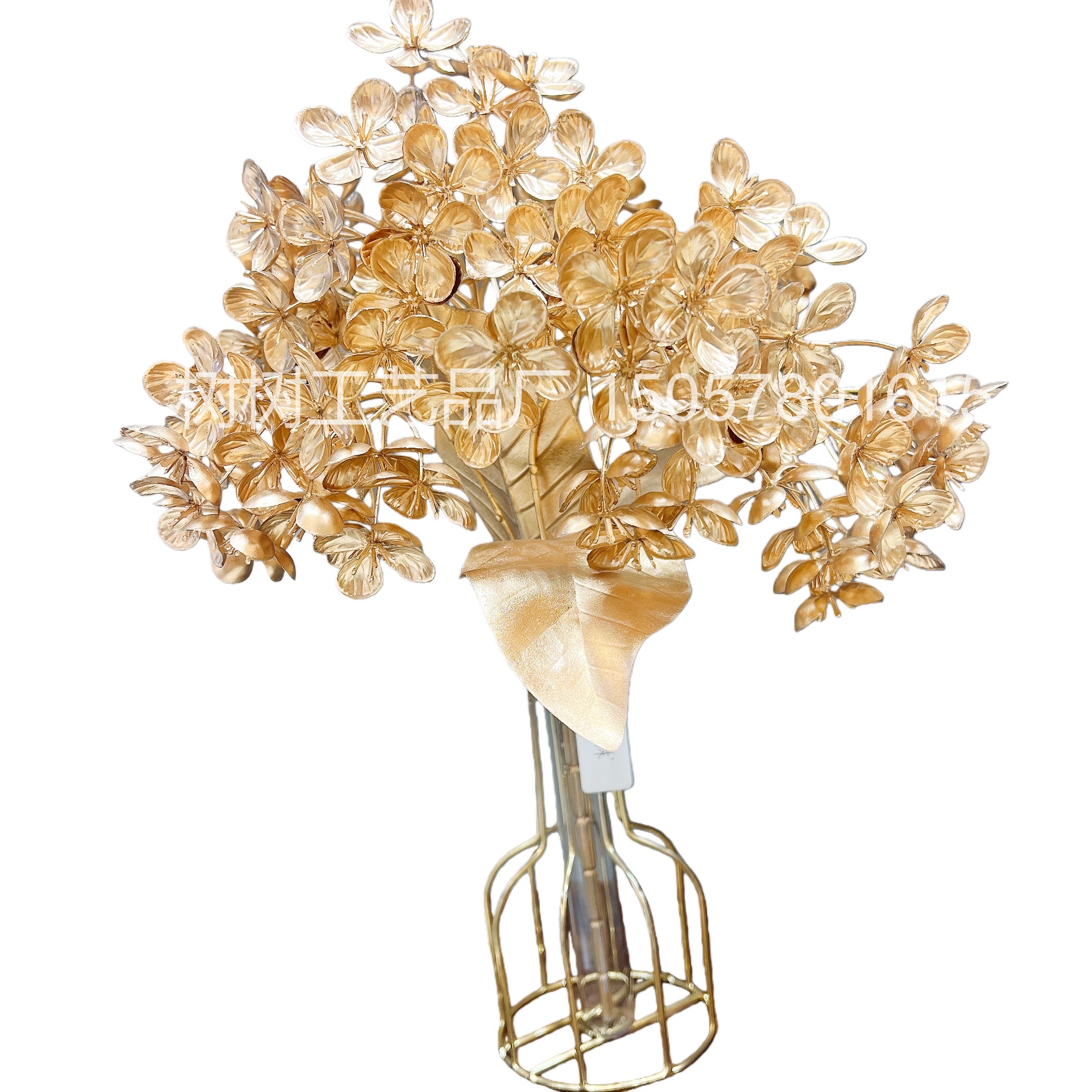 Artificial flowers, golden hydrangeas, home decoration handcrafted flowers, Christmas flower decoration accessories, Christmas flower accessories, gift accessories, artificial flowers