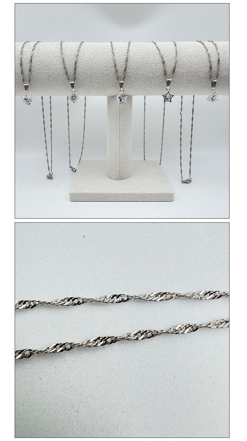 A new minimalist and fashionable zircon pendant necklace with a light luxury, niche and high-end feel, featuring a couple's collarbone chain jewelry. detail image 6