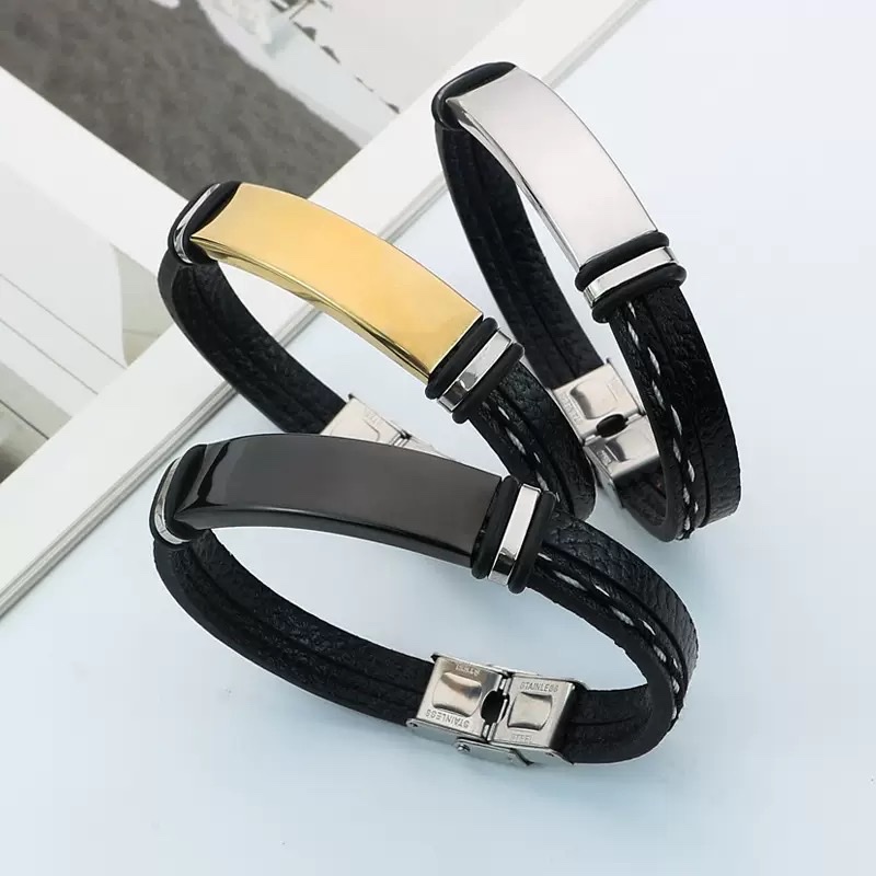 The Korean version of the double-leather bracelet for both men and women is trendy, fashionable, versatile and available in multiple colors. Jingwei jewelry bracelet details Picture