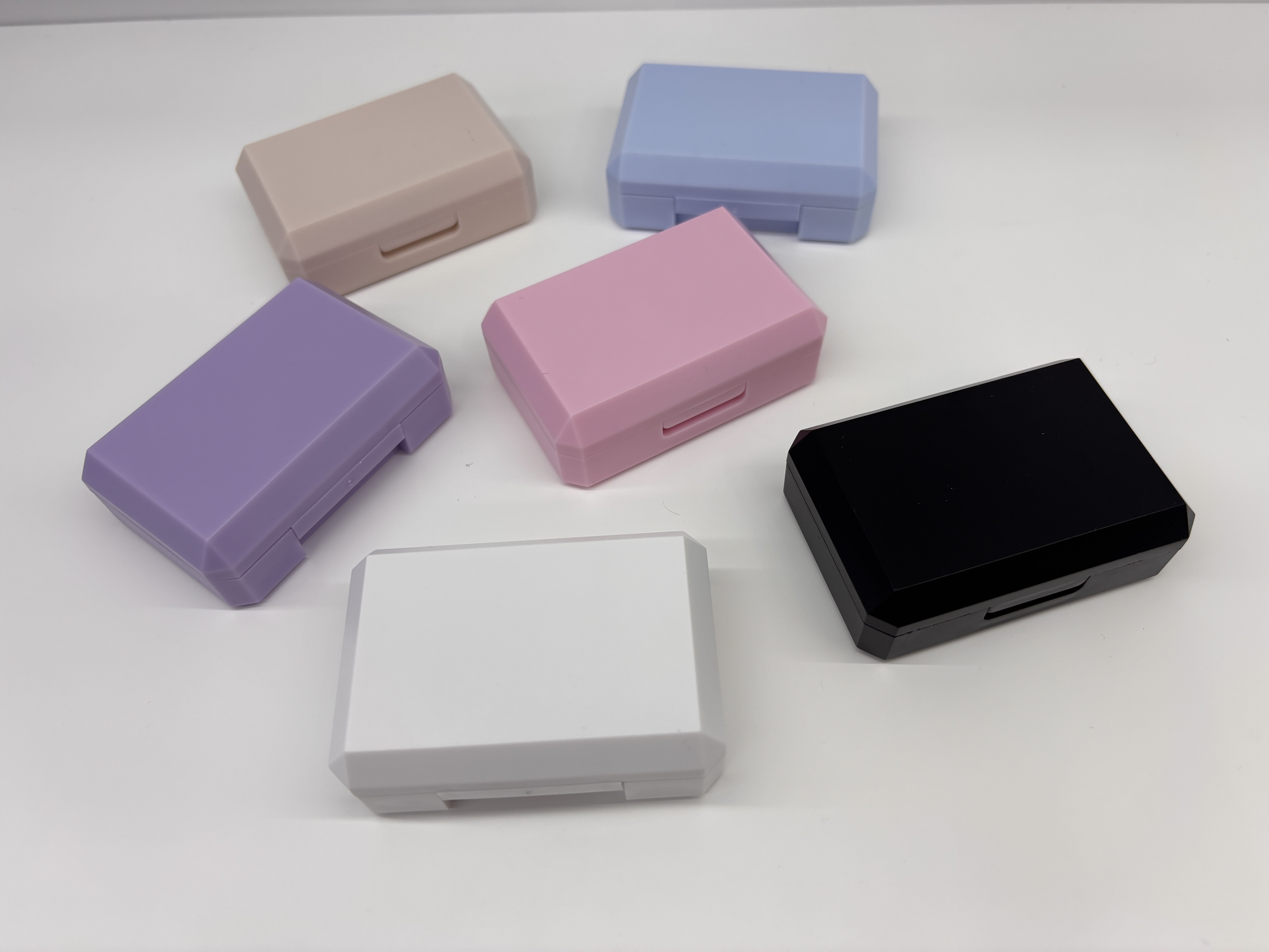 简约ins个性款隐形眼镜美瞳盒方形便携伴侣盒双联盒小巧便携小镜盒化妆品