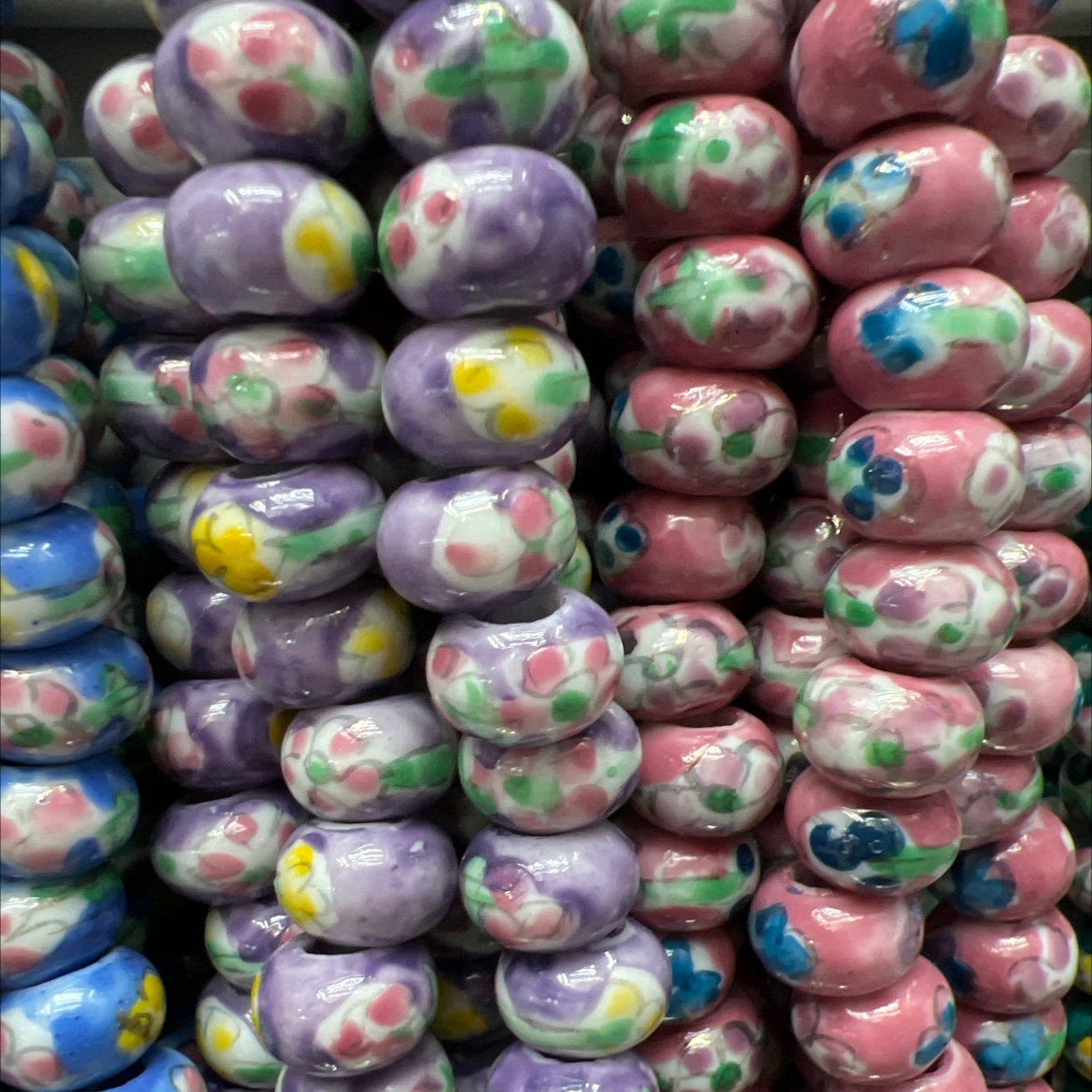 厂家直销陶瓷手绘工艺手工diy彩绘陶瓷珠产品图