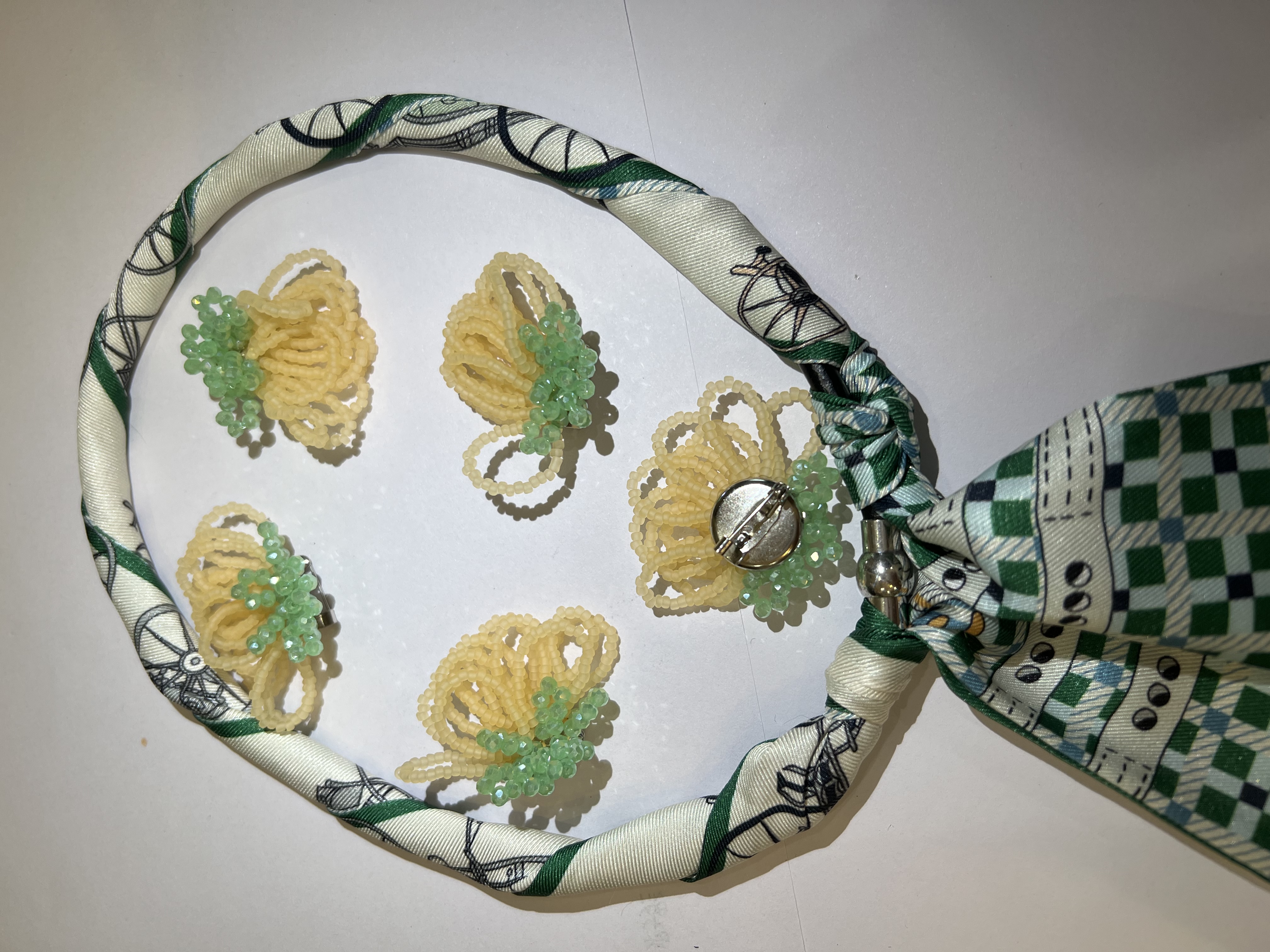Transfronterizo de comercio electrónico de moda broche, campanilla, flor de col, flor de perlas, flor de jade blanco multicolor, flor de uva, DlY zapatos con sombrero vestido detail image 3