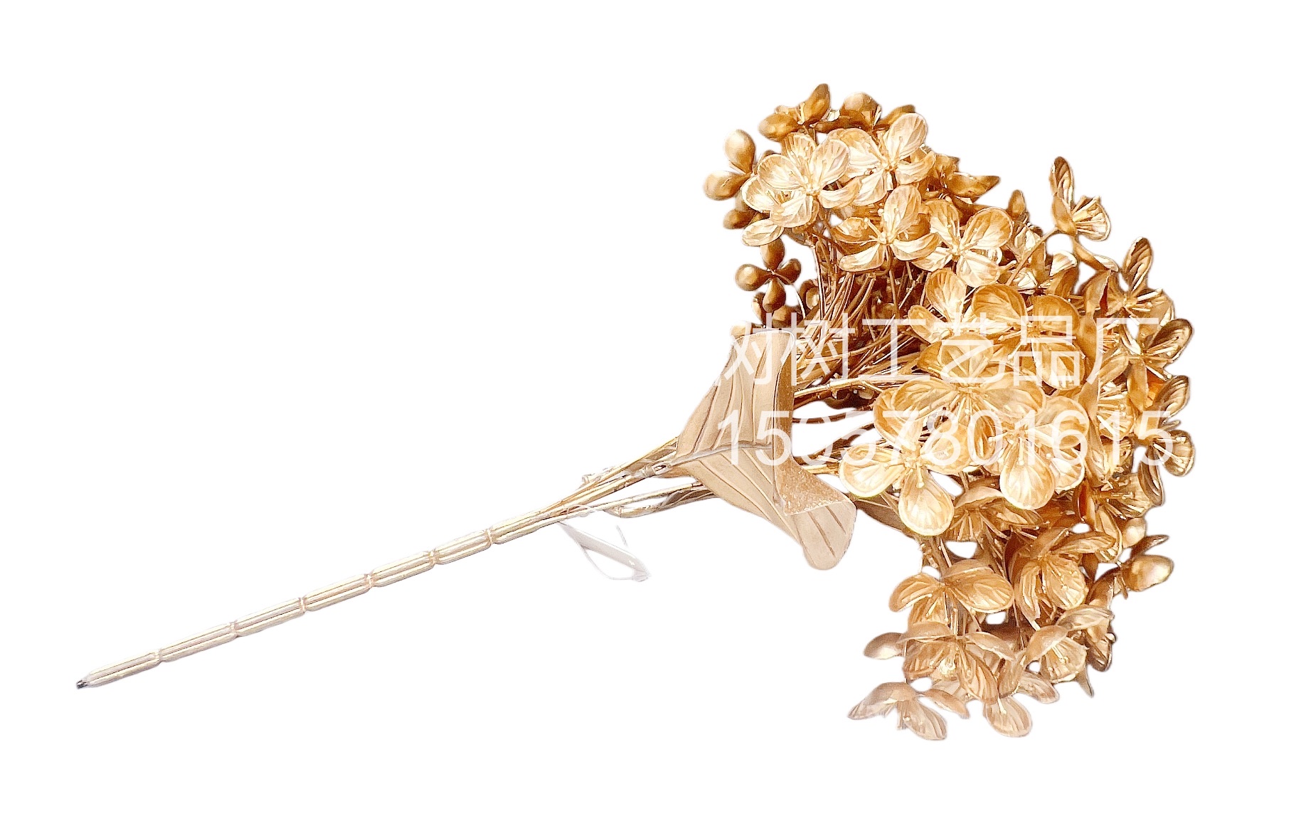 Artificial flowers, golden hydrangeas, home decoration handcrafted flowers, Christmas flower decoration accessories, Christmas flower accessories, gift accessories, artificial flowers detail image 5