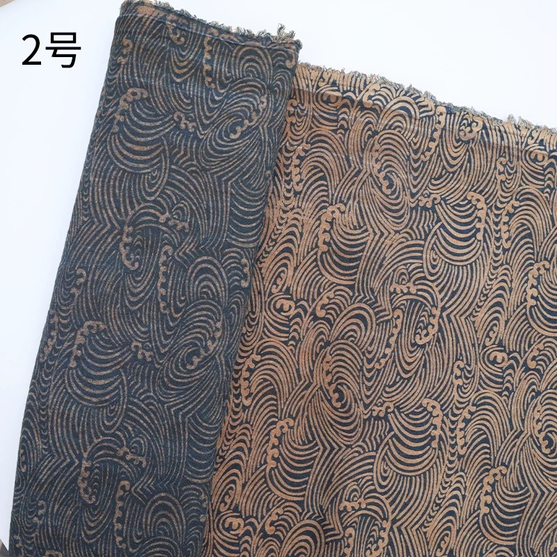Qiuniang ancient Cloth, short cloth, persimmon dye, hand-dyed cloth, printed old folk cloth, coarse cloth, Chinese style, narrow width, pure cotton, plant dye Application Scenario
