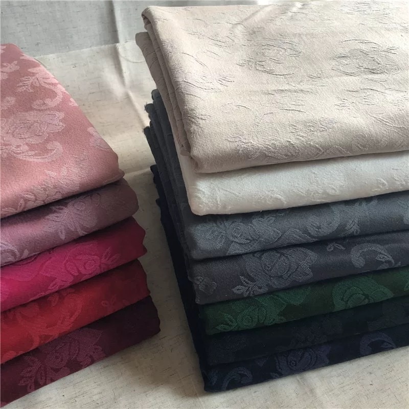 Thick cotton and linen double-sided jacquard fabric for early spring, autumn and winter clothing, thickened in 7 colors to choose from Specification image