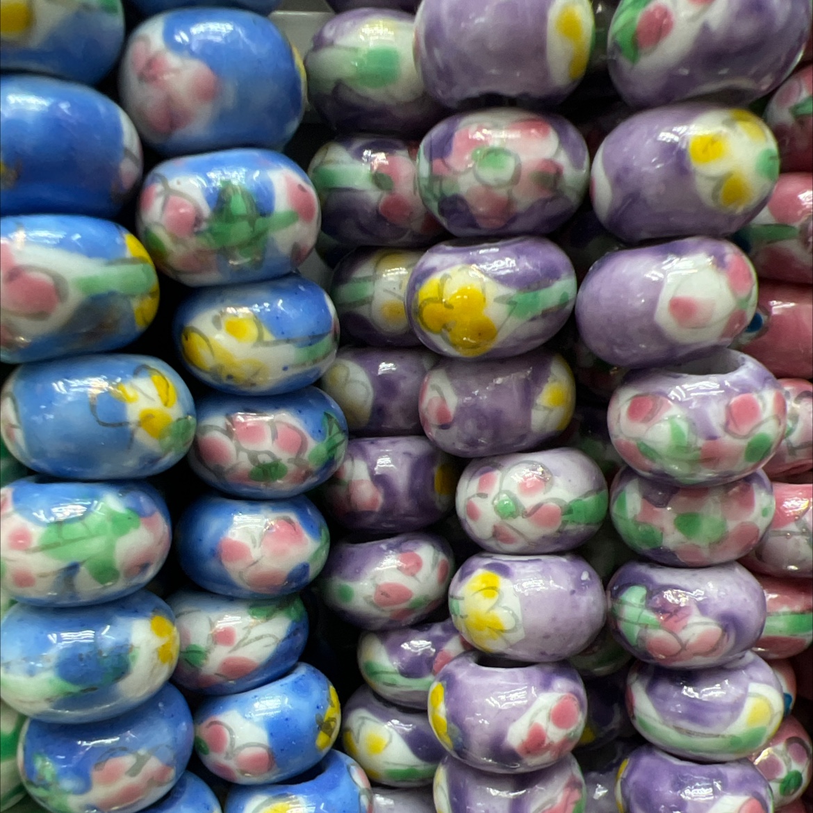 厂家直销陶瓷手绘工艺手工diy彩绘陶瓷珠细节图