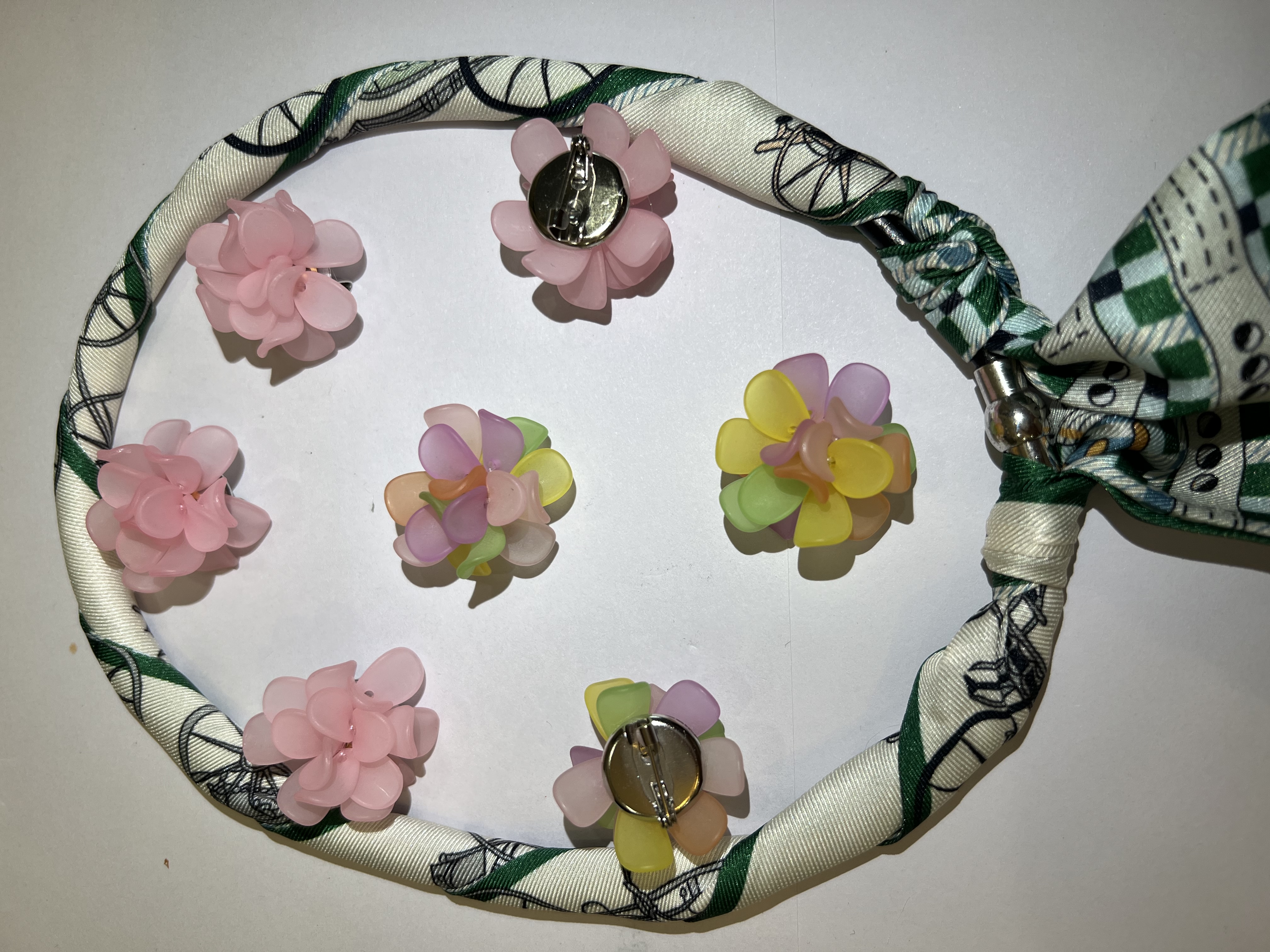Transfronterizo de comercio electrónico de moda broche, campanilla, flor de col, flor de perlas, flor de jade blanco multicolor, flor de uva, DlY zapatos con sombrero vestido detail image 8