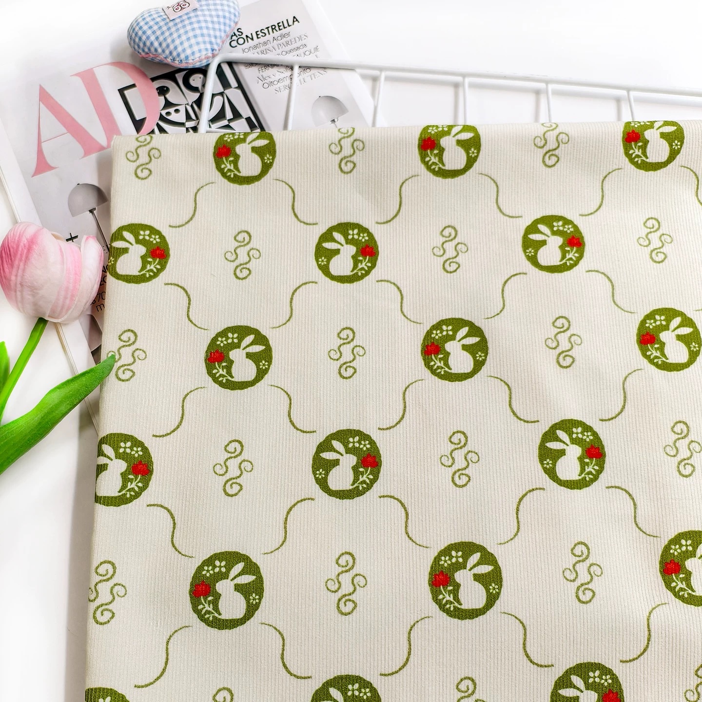 Tuanhua Little Rabbit Spring and Autumn 21W all-cotton corduroy fabric for diy pants, jackets, cotton-padded clothes and children's clothing