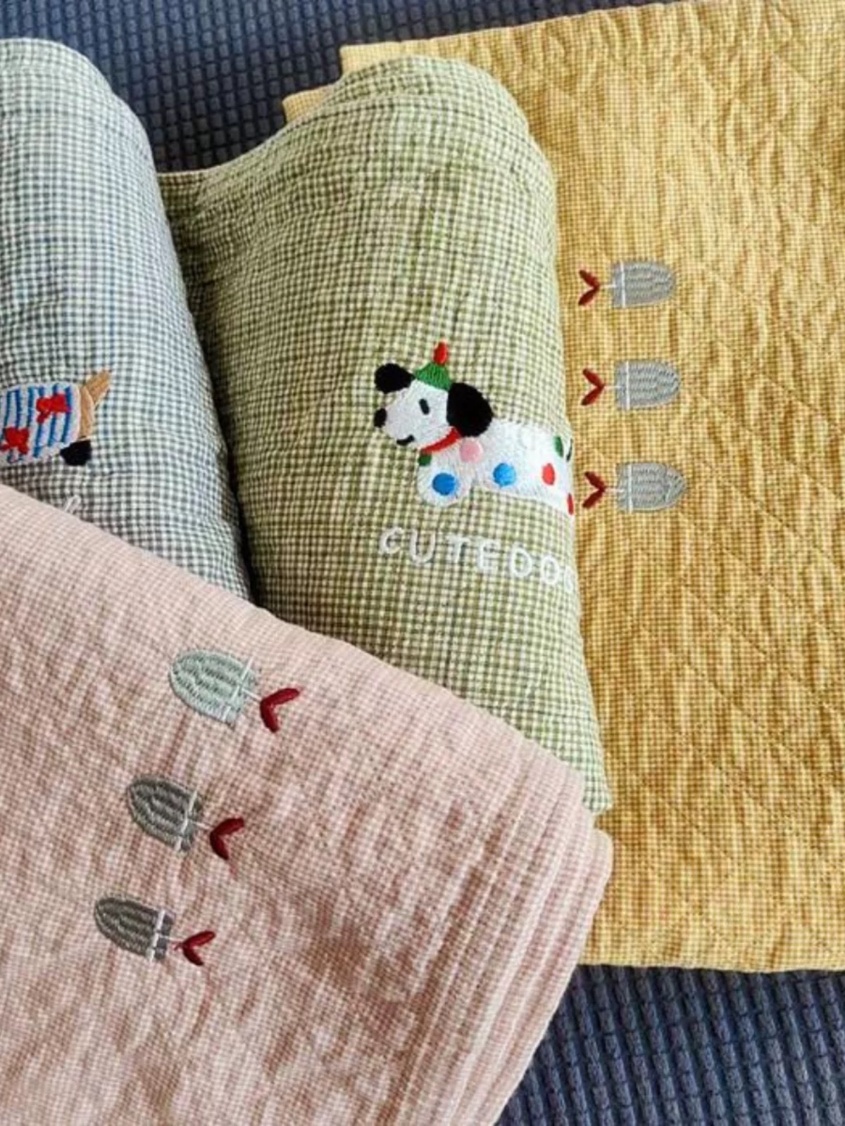 【 Choose 100% Pure Cotton 】 A pair of high-end pleated retro style all-cotton yarn-dyed large pillow cushions for couples