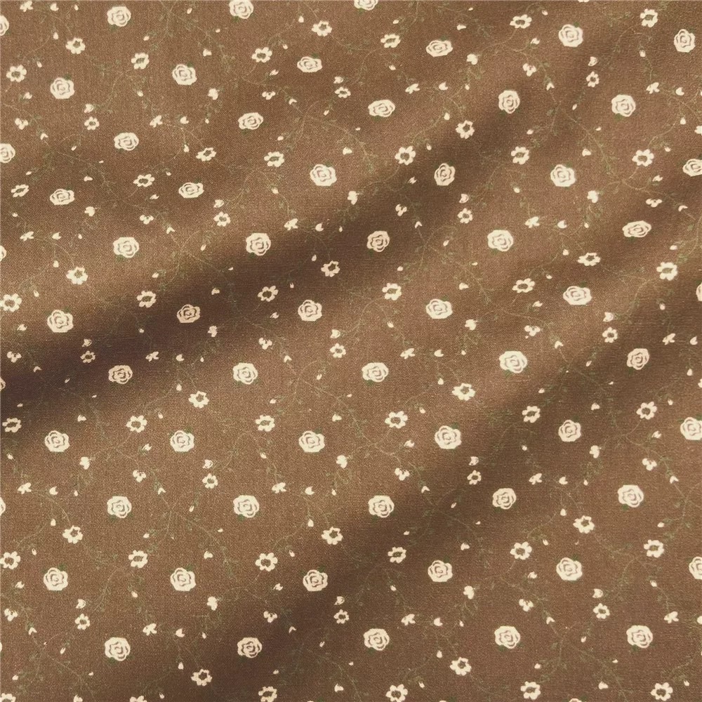 Coffee-colored retro diamond-shaped rose check pure cotton poplin 40-count fabric DIY kids' clothes, hair band skirt dress details Picture