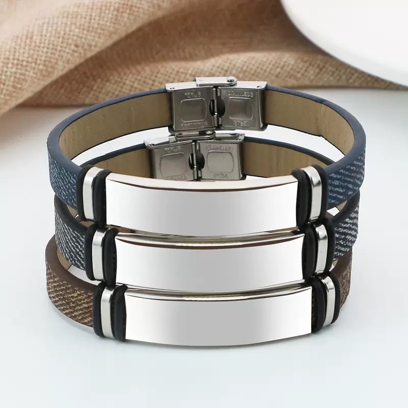 The Korean version of the double-leather bracelet for both men and women is trendy, fashionable, versatile and available in multiple colors. Jingwei jewelry bracelet Specification image