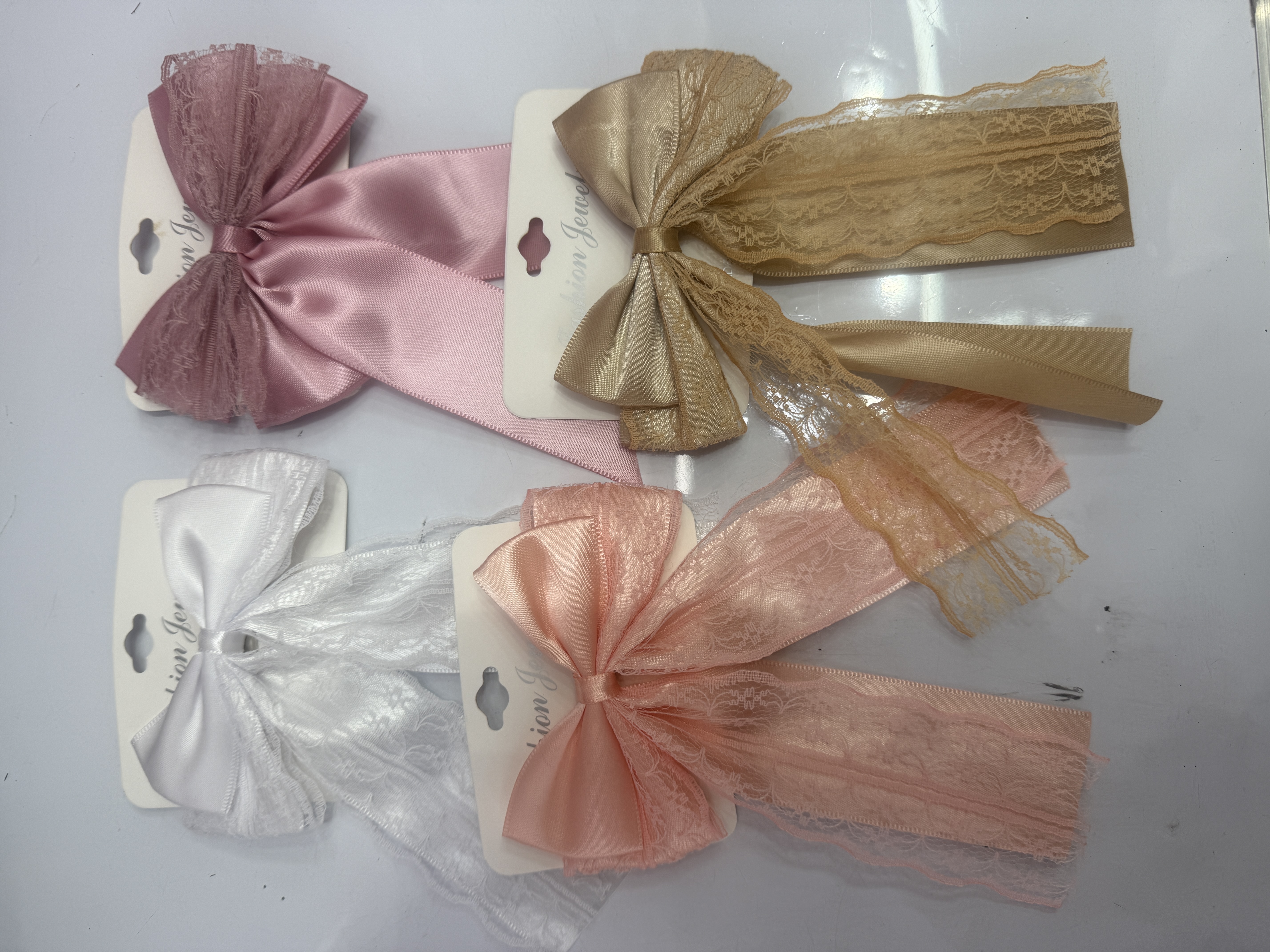 Pure handcrafted milky white large bow hair clip, Korean spring clip, ancient-style back of the head ponytail top clip, super fairy-like hair clip, children's headwear detail image 1