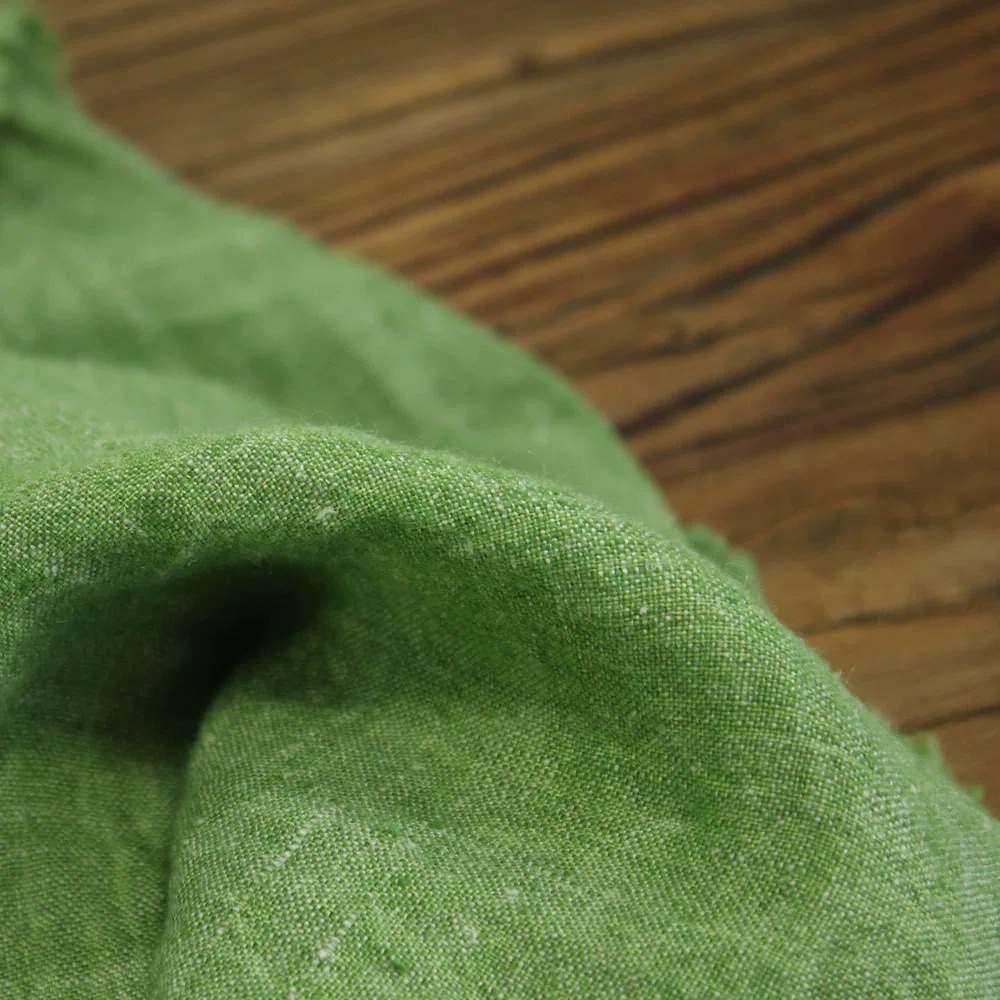 Original designer's hand-washed dyed linen fabric with fine warp and coarse weft, super drape skirt and robe clothing fabric details Picture