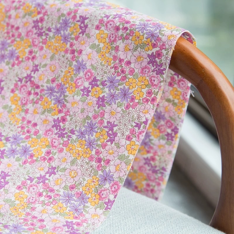 Japanese imported pure cotton floral romantic plain weave children's shirt dress with high-end Margaret fabric inside Specification image