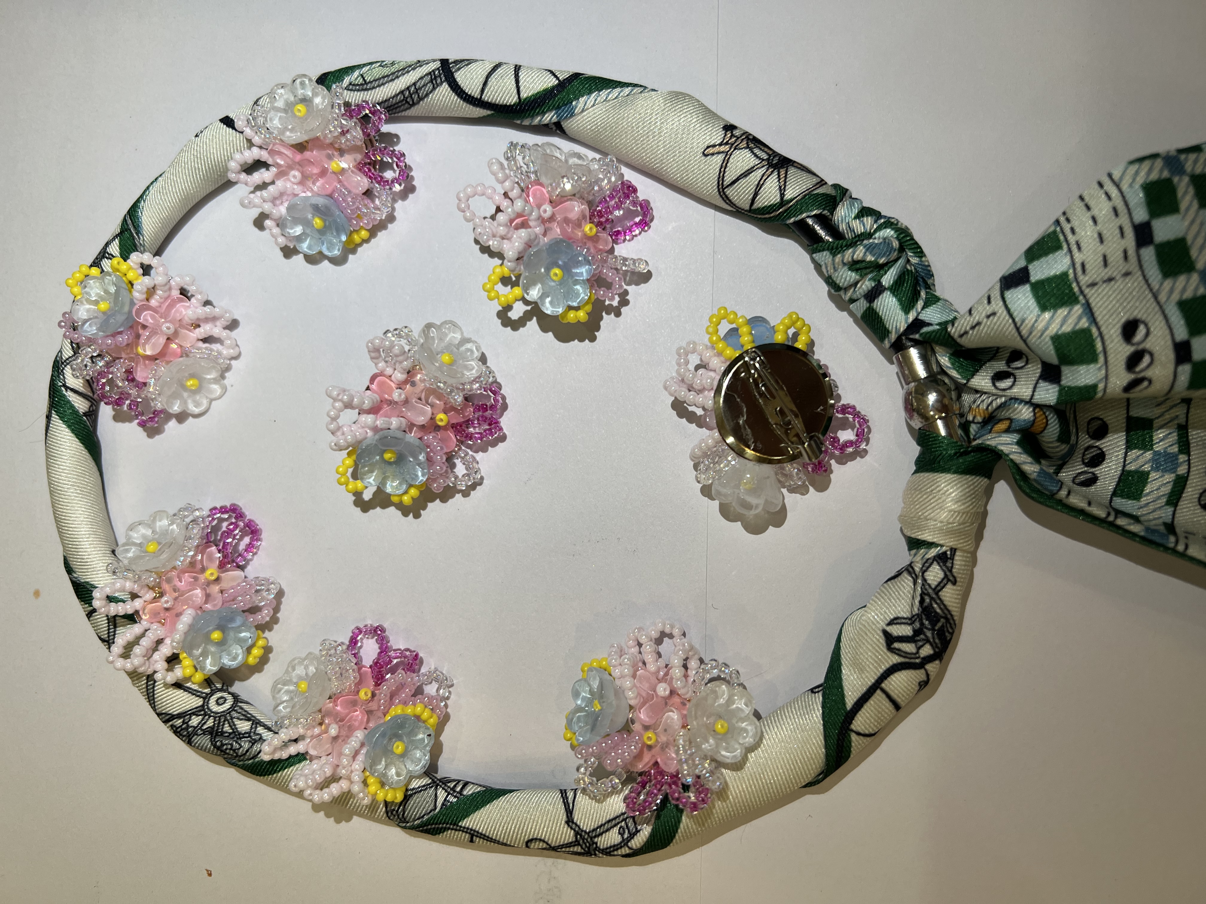Transfronterizo de comercio electrónico de moda broche, campanilla, flor de col, flor de perlas, flor de jade blanco multicolor, flor de uva, DlY zapatos con sombrero vestido detail image 5